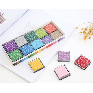 現貨 20色手指畫彩色印泥 4*4cm DIY橡皮章印台 印章印泥 文具 美術用品 圖章, 1個