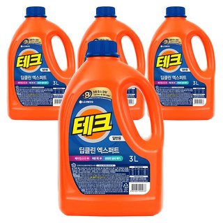 테크 딥클린 엑스퍼트 뉴 액상세제 본품, 3L, 4개