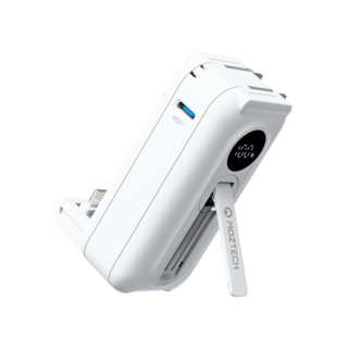 MOZTECH墨子科技太空艙輕巧多功能口袋行動電源，迷你便攜手機支架二合一, 白色,Lightning(保固一年), 1個