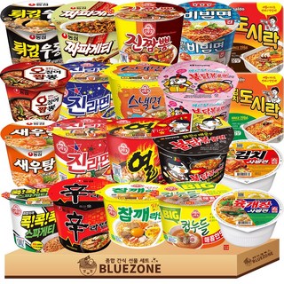 용기라면20종 세트(신라면+새우탕+오짬+튀우+짜파게티+육사발+김사발)+(진매+진순+참깨+스낵+콕콕스파+진짬+열+빅컵누들매콤)+(불닭+까르보+팔도비빔+도시락+김도), 1개