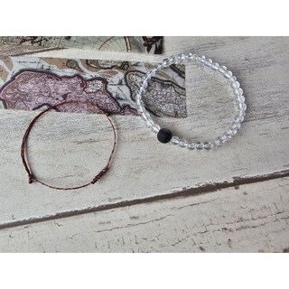 佩配 銀曜石 月球 白水晶 手環 巴西蠟線 蠶絲蠟線 訂製 手鍊