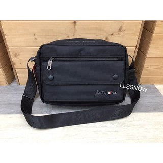 范倫鐵諾 Valentino Rudy 多格層尼龍側背包 防潑水斜背包 男用平板包, 黑色-小款 （#1908-56）