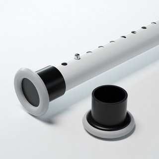 펀치 프리다용도 길이 조절식 강력 압축 커튼 봉, 화이트, 1개