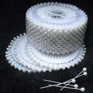 大頭針 彩色大頭針珠針定位針固定針服裝立裁針珍珠針大號定型針插包工具, 1個, 黑色,8盤320枚