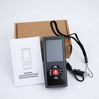 手持式雙側激光測距儀高精度紅外線電子量房神器，室內外通用，快速精準測量, 1個, 手持雙激光測距儀黑TCZ100X