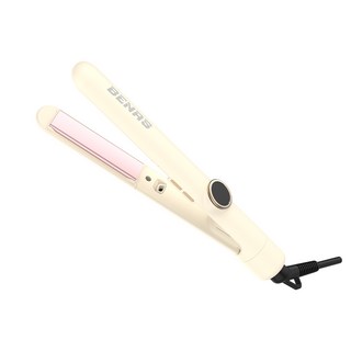 BENAS 세라믹 3단계 온도조절 고데기 C컬 웨이브 볼륨 스타일러 전문가용 헤어고데기, 베이지