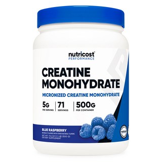 뉴트리코스트 모노 크레아틴 5000mg 라즈베리맛 500g 1통 71회분, 1개