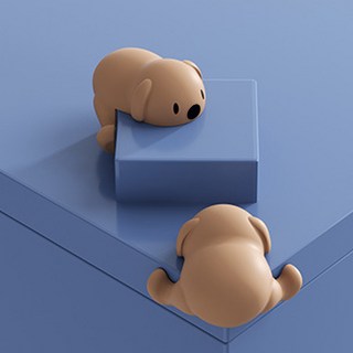 일호장신구 귀여운 포즈 문 콕 모서리 보호대 4SET 코너 가드 쿠션 충격 흡수 완충 안전 가구 캡, 1세트, 귀여운포즈문콕모서리보호대브라운4SET