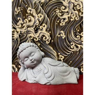 京綸 Q版臥佛 佛像擺件 石雕臥佛 辦公室桌面擺飾 水族箱造景裝飾