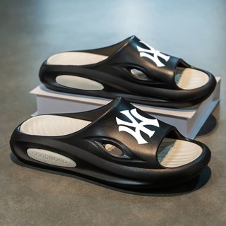 男女款室內外兩用拖鞋，踩屎感透氣速乾，厚底防滑防水，軟底涼感防臭, 40-41, 黑色