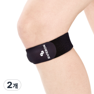 세이프본 고탄력 슬개골 무릎보호대, 블랙, 2개