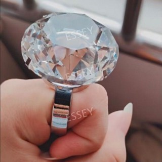 대형 다이아몬드 모형 반지 쓸데없는선물 가짜 크리스탈 소품, 40mm 부티크 다이아몬드 + 선물 상자