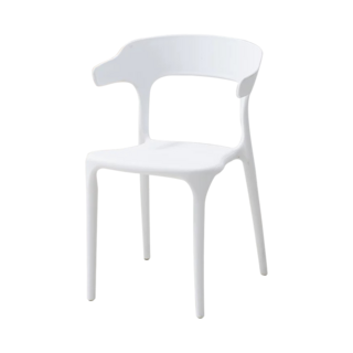 牛角椅 靠背椅 塑膠椅 防水防滑 疊加收納, 【加固加大款牛角椅】白色一筆限4張, 1件