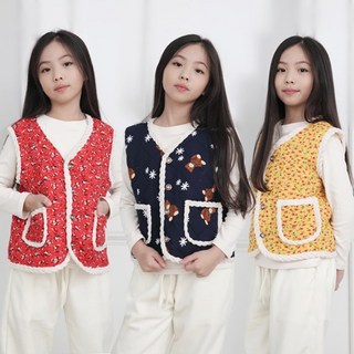 [오지다] 아동 주니어 양털조끼 4세부터 15세까지 남아여아공용