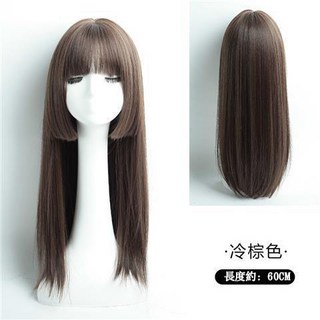 公主切長直髮假髮 冷棕色 長度約60CM, 1個