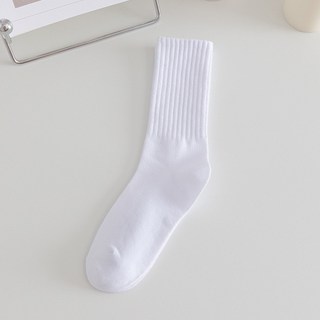 瀾錦書舍 純色棉襪3雙105 女襪S6 長襪 棉襪 白長襪 中筒襪 襪子 白色襪子 女生襪子 女長襪 襪子