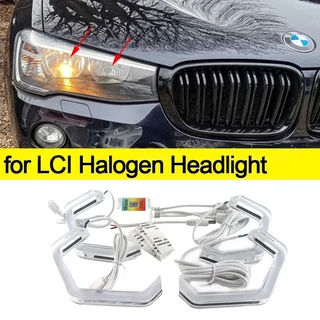 BMW X4 F26 2014-2018 xDrive20i 35i 30d 35d 앱 원격 제어 M4 스타일 RGB 링 엔젤 아이즈 LED, 03 for halogen headligh