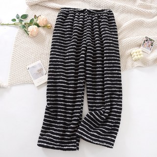 soyoonlife스트라이프 잠옷 바지 긴바지 융 겨울 잠옷 바지