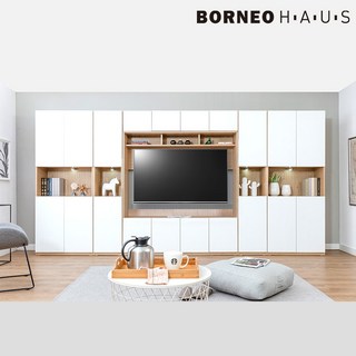 보루네오 엘리브 riche 월플렉스 수납장 TV 거실장 세트 오픈형 도어형, 오픈형 TV거실장세트, 화이트_bk180-1