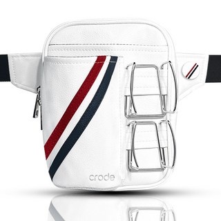 크로드 파크골프 파우치 프리미엄 가죽 가방 공 홀더 허리 힙색 파크골프용품, 클래식화이트, 1개