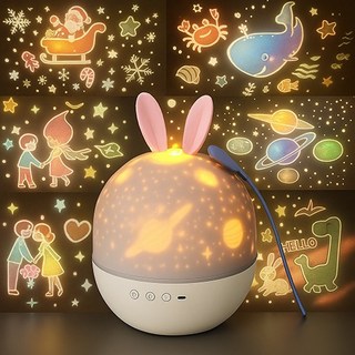 샤인램 오르골 취침등 led cute elf 스탠드 침실 미러볼 유아 아이 수면등 수유 무드등 조명 생일 홈파티 크리스마스 선물, 오르골빔(토끼)rabbit 29,800+무료선물포장, 혼합색상