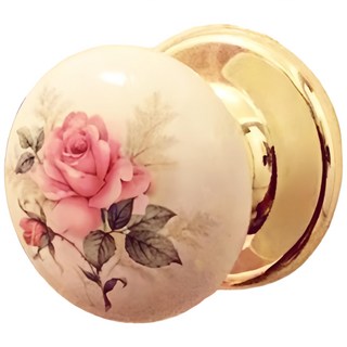 台灣阿成五金 Mydiy 房間門把 通道喇叭鎖 鄉村玫瑰花 無鎖功能 房間門鎖, 1個