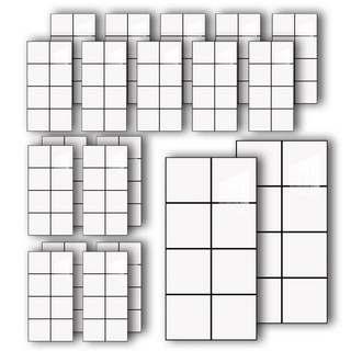 헤라우스점핑 붙이는 방수 인테리어 타일 대리석 시트지 폼블럭 포인트 벽지, 8네모 화이트, 20장