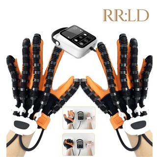 로로랜디 업그레이드 주황 손가락 자동 운동 로봇 장갑 거울 근력 강화 훈련 스트레칭 근력 가정용 완력 핼스케어, 1개, 양손