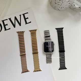 O'CLOCK STUDIO Apple Watch 鏤空感造型不鏽鋼金屬錶帶, 1個