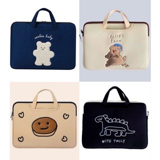레이블링 예쁜노트북가방 손잡이 14인치 15인치 16인치 lg그램노트북가방 삼성노트북가방 14인치 15인치 노트북파우치 여성노트북가방 태블릿가방 노트북케이스 아이패드프로케이스, 흰 곰돌이, 1개