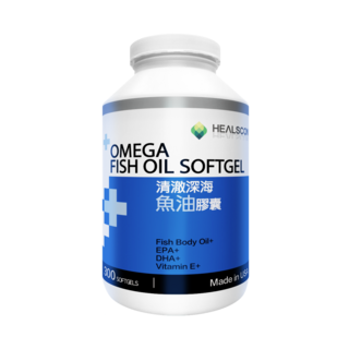 HEALSCON 魚油軟膠囊 深海魚油 EPA+ DHA+ 維生素E+ 300粒, 1個, 300顆