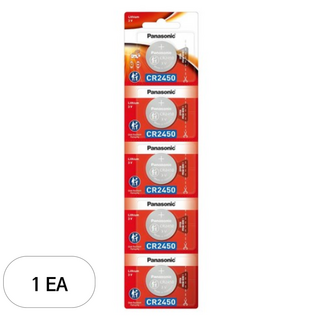 파나소닉 리튬 코인건전지 CR2450, 5개입, 1개