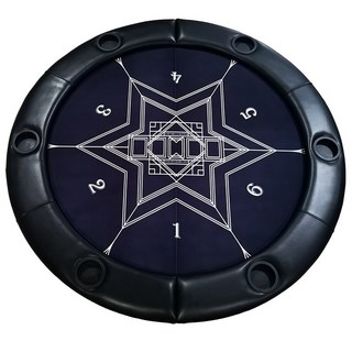 원형 접이식 포커 테이블 텍사스 포커 홀덤 테이블 타원형 카지노 전문, G 6인 블랙, 1개