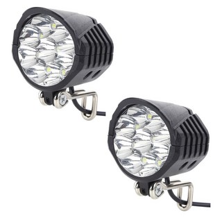 발통마켓 전동킥보드 9발 LED 라이트 크락션 일체형 36v~60v 전기자전거 전조등, 2개, 블랙