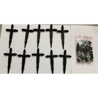 中和OM 小滴架組(滴噴可調)，10支 (含夾水管蓋*20 灰色滴頭*12), 1個