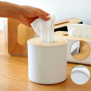 원목 우드 각티슈 휴지 케이스 원형, 1개, 1개입