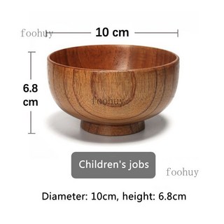 原木飯碗 餐具 創意防燙湯碗 中式木碗 圓形麵碗 湯碗 沙拉碗 飯碗 米飯碗 泡麵碗 酸棗木碗, 1個, 10*6.8cm