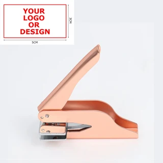 맞춤형 책 엠보싱 도구 원형/직사각형 클립 개인 로고 디자인 DIY 웨딩 봉투 장식 카드용, 03 E Rose Gold