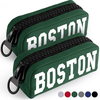 아뜰라임 디자인 왕지퍼 대용량 파우치 필통, 2개, 카키