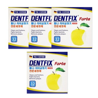 덴트픽스 포르테 틀니세정제, 32개입, 4개