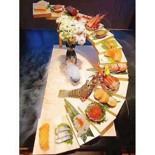 일식 계단식 접시 나무 우드 그릇 사시미 회 초밥 오마카세용 고급 일식집용, 10단계, 1개