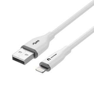 노바베이스 애플 아이폰 카플레이 A TO 라이트닝 8핀 고속충전 케이블, 1개, 화이트, 100cm