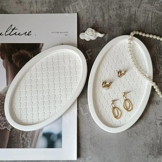 도자기 석고 틀 몰드 금형 시멘트 트레이 타원형 모양 트레이 판 실리콘, 실리콘 몰드, 1개