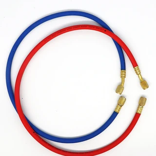 SAE 스레드 에어컨 냉각 충전 호스 튜브 R12 R22 R134a 차량용 냉매 매니폴드 게이지 2 색 1/4 인치, 01 Black_01 CHINA