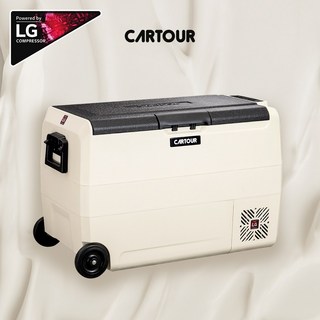 카투어 ET 크림 휴대용 캠핑 차량용 냉장고 이동식 냉동고 12V 24V 220V, 50L-엘지콤프
