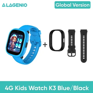 글로벌 버전 LAGENIO 4G 키즈 워치 K3 영상 통화 시계 방수 SOS GPS SIM 카드 어린이, 01 Blue set