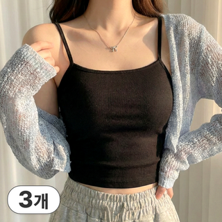 브라미 면스판 여성 나시 3P