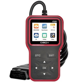 자동차 OBD2 스캐너 진단 도구 코드 리더 전압 테스터 엔진 오류 충전 V500, 01 Black, 01 one-size, 1개
