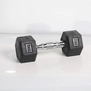 台灣出貨 六角包膠啞鈴 啞鈴 六角啞鈴 槓鈴 復健啞鈴 組合啞鈴 防滑啞鈴 啞鈴 健身啞鈴 環保啞鈴 包膠啞鈴, 1個, 單只5公斤