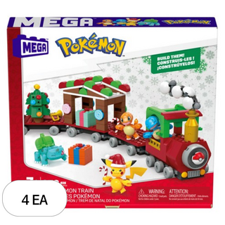 메가블럭 포켓몬 홀리데이 트레인 블록 373p, 혼합색상, 4개